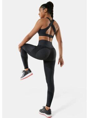 Fanka Body Sculpt 7/8 Reversible Black Leggings Booty Lift Athletic Sports Gym